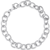Sterling Silver Link Charm Bracelet- 8 Inches